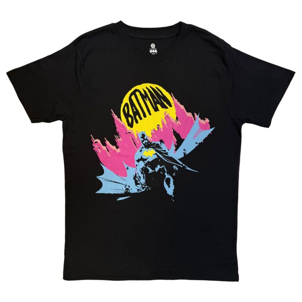 Batman Unisex Adult City Scape T-Shirt / Black